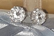 Vintage Hallmarked Silver White Sapphire Earrings