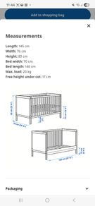 Grey IKEA Cot |Collection Only