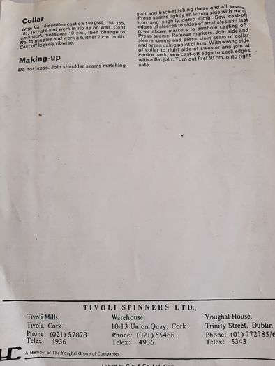 vintage jumpere knitting pattern