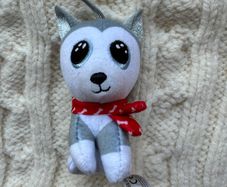 McDonalds Christmas TY Beanie Boo Plush Hailey The Husky Used Please Look at the pictures