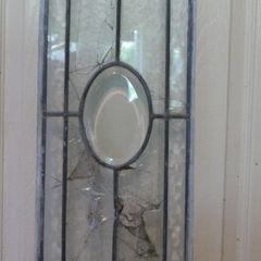 Antique Stunning Leaded Stained Glass Window Art  40,5" x 9"