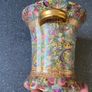 Vintage Chinese Floral Ornamental Porcelain Vase With Gold Handles Image 5