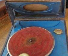 Vintage wind up record player