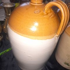 Antique Stoneware Flagon or 1 Gallon Jug, likely dating from the 19th or early 20th century
