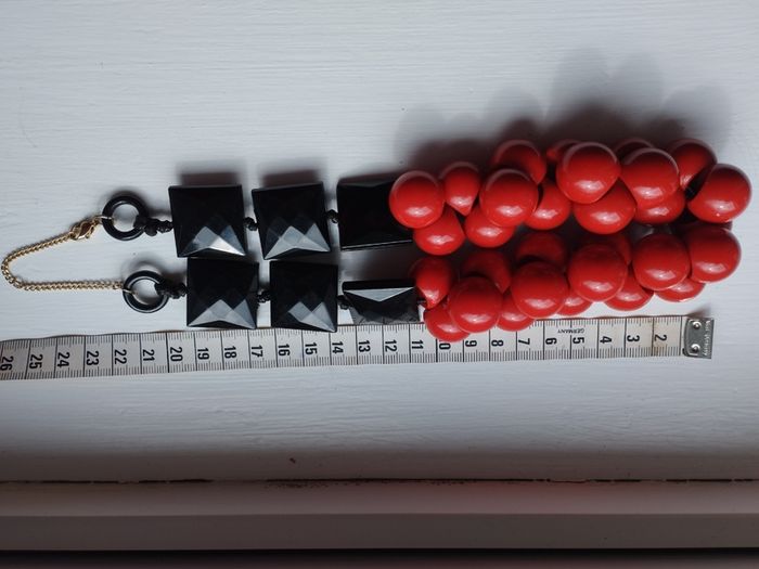 Vintage red and black necklace.