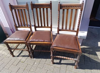 6 oak antique chairs