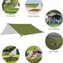 FREE EXPRESS SHIPPING Hammock Rain Fly Tent Tarp, 3m x 3m Tarpaulin Portable Sunshade Lightweight Waterproof Groundsheet Windproof Camping gazebo Picnic Mat Anti UV Sun Shelter for Camping Travel Beach Image 4