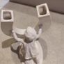 Rare find Cherub  Porcelain Horseshoe as flower vase held with child . Image 7