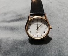 Title: Men's Citron S56SS Quartz Watch - Classic Gold Tone & Black Leather