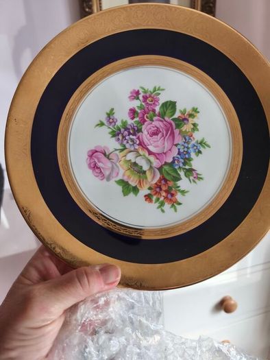 beautiful royal blue and gold plate