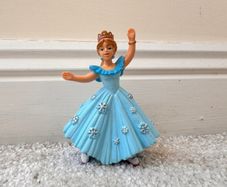 Papo Blue Princess Skating Figure 2016 Figure Skater Ice Skates Crown approx. 10 cm. Used Please see photos