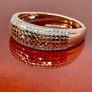 Whiter Diamond & Champagne Diamond Ring in 18K Vermeil Rose Gold Plated Sterling Silver Image 5