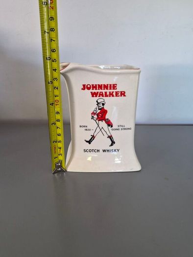 Vintage Johnnie Walker Scotch Whiskey Pitcher Jug - White Square