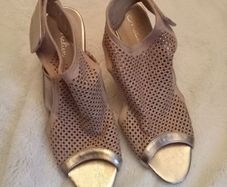Malien Rose Gold Block Heel Sandals  - UK 7