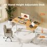 L-Shaped Electric Standing Desk, 150cm Height Adjustable Sit-Stand Desk for Home Office, Ergonomic Computer Desk with Spliced Board, Light Brown Image 6