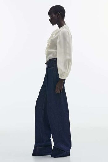 Zara Semi-Sheer Shirt With Ruffles