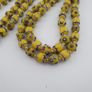 Antique Venetian Style Yellow Skunk & Trade Glass Beads Necklace Image 9