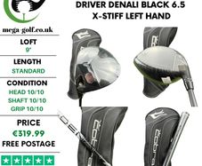 New Cobra DS-Adapt Ls Driver / 9 Degree / Denali Black 6.5 X-Stiff / Left Hand