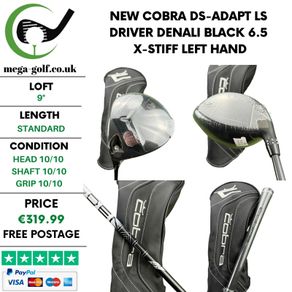 New Cobra DS-Adapt Ls Driver / 9 Degree / Denali Black 6.5 X-Stiff / Left Hand