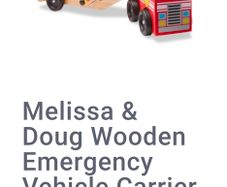 Melissa and Doug Wooden Emergency Vehicle Carrier