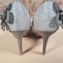 RUBY SHOO DONNA silver peeptoe stilettos with corsage Size UK 5 EU 38 High heels slip ons Image 6