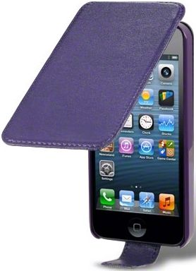 New Iphone 5 Premium Pu Leather Flip Case Cover Black Pink Purple White & Red