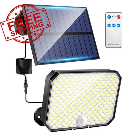 NEW SALE | Solar Lights Outdoor Garden, 190LED 1500LM Solar Lights, 3 Modes & Remote Solar Security Lights