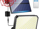 NEW SALE | Solar Lights Outdoor Garden, 190LED 1500LM Solar Lights, 3 Modes &amp; Remote Solar Security Lights