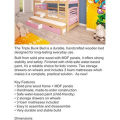 Triple bunk bed