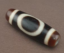 Antique Hiamalayn Tibetan circle & Square Eyes Agate Dzi Bead Amulet Pendant