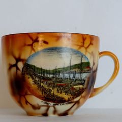 Antique decorative  souvenir shaving  cup.