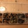 Box of assorted Brown/ grey buttons. Image 3