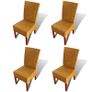 Dining Chairs 4 pcs Brown Natural Rattan Image 7