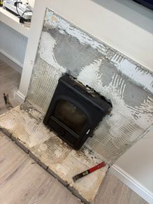 Insert stove with back boiler