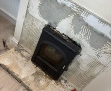Insert stove with back boiler