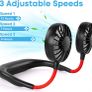 Portable Neck Fan Rechargeable, Personal Neck Fans Round Neck, Hanging Head Fan Neck Hands Free Cooling Hanging Personal Fan Wearable Usb Neckband Fan Outdoor Travel Holiday Essentials for Women Men (FREE POSTAGE) Image 2