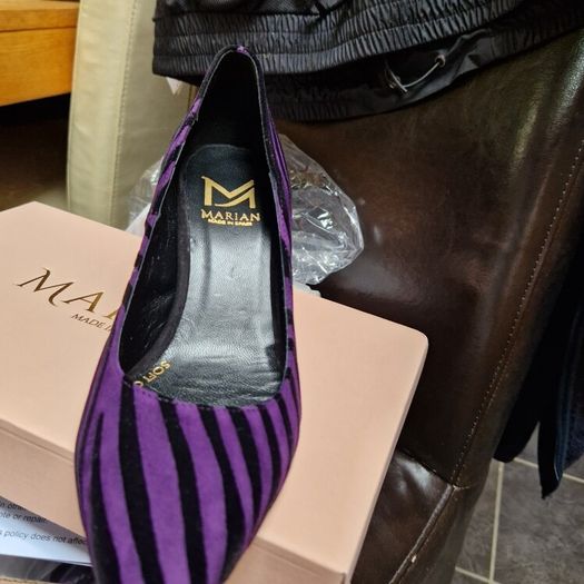 MARIAN womens black purple suede shoes bnwb