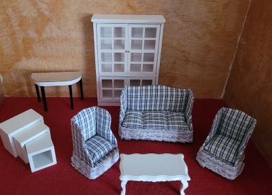 Dolls house furniture - Sofa set- smaller size