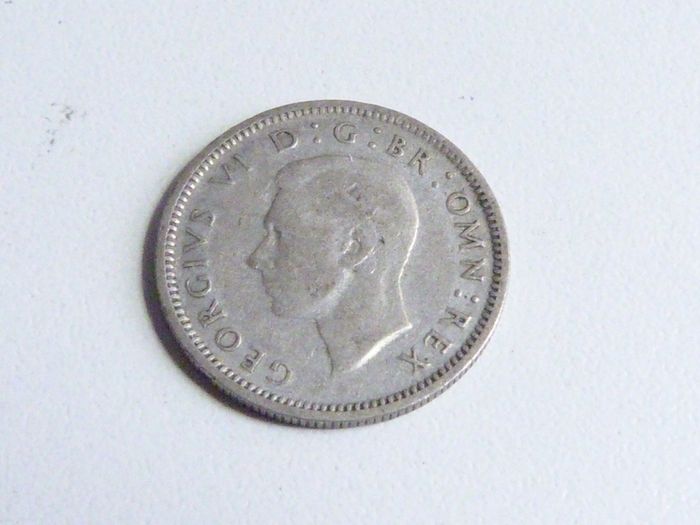 George the Sixth silver sixpence