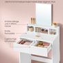 Dressing Table with Mirror and 2 Drawers Pastel Pink Image 10