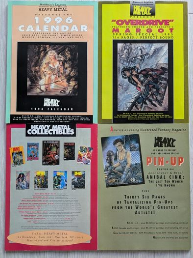 Lot of 4 Heavy Metal Magazines Comics 1994/1995