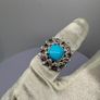 Sleeping Beauty Turquoise, White Zircon Multi-Tourmaline Cosmo Ring Image 9
