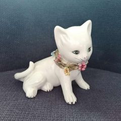 Rare Vintage Italian White Cat Figurine