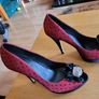 Merbur dark red / black polka high heels size 6 Image 3