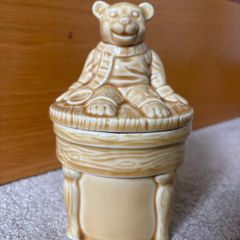 Vintage Ceramic Teddy Bear Lidded Jar