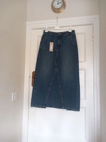 River Island "in other words" Long Denim Skirt New With Tags