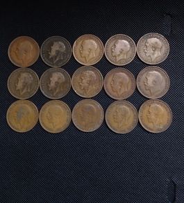 Collection of George V - Pre-Decimal  English Pennies (15)
