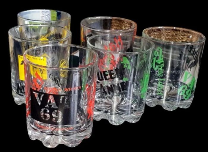 Vintage 1960s Scotch Whisky Glasses - Set of 6