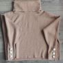 Zara Oversized Camel and Navy Knit Turtleneck Jumpers with Faux Pearl Cuffs Image 9