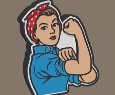 Vintage style arm pump lady Lightbox